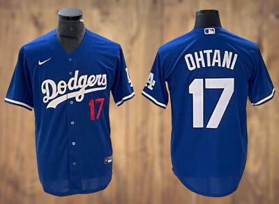 Los Angeles Dodgers #17 Shohei Ohtani Blue Cool Base Sttiched Jersey